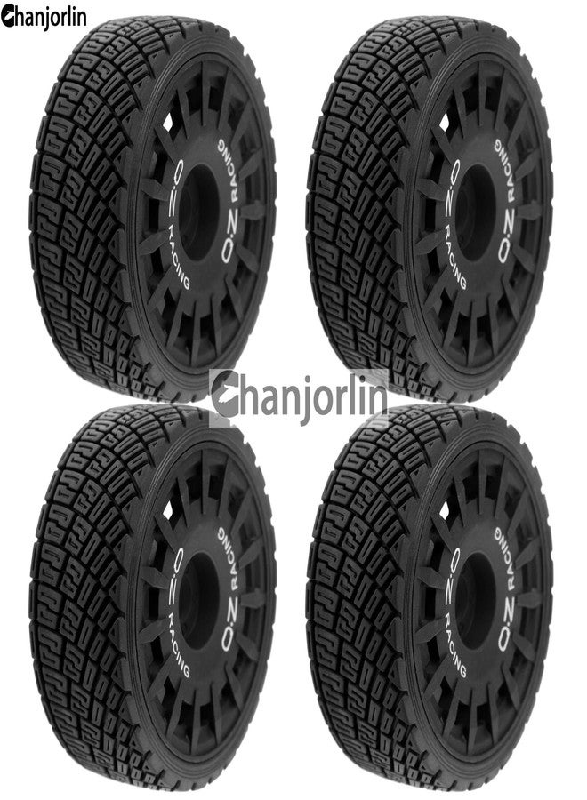Chanjorlin 1/8 RC On Road Tires And Plastic Street Wheels 17mm Hex OD 3.94'' 1/7 Rally Racing Tyres For 1:8 1:7 Touring Street Drift Car Tamiya HPI WR8 HSP ARRMA Redcat Losi Kyosho GT2 VRX W10 (Black) - Image 3